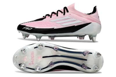 Men's Messi x Adidas F50 Elite SG Football Boots - Pink/White/Black