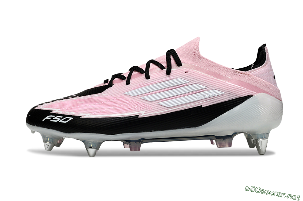 Men's Messi x Adidas F50 Elite SG Football Boots - Pink/White/Black 0