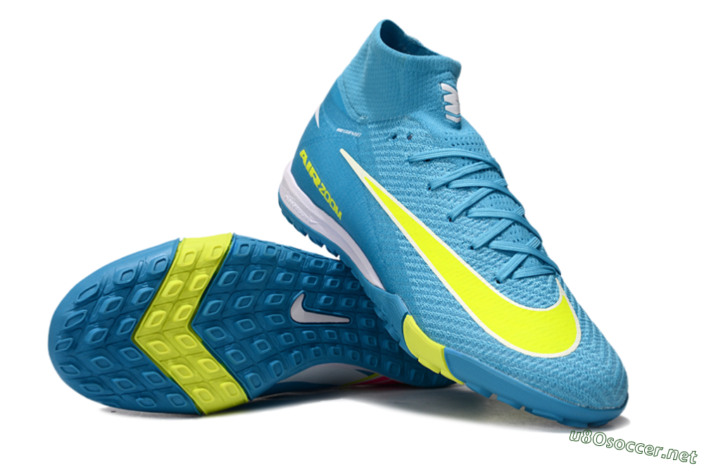 Unisex Nike Air Zoom Mercurial Superfly 10 Elite TF Football Shoes - Jade/Yellow/White 3