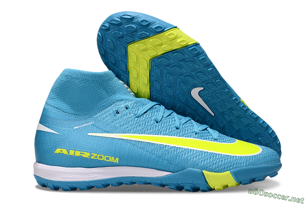 Unisex Nike Air Zoom Mercurial Superfly 10 Elite TF Football Shoes - Jade/Yellow/White 2