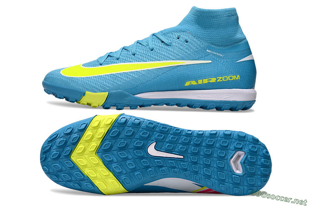 Unisex Nike Air Zoom Mercurial Superfly 10 Elite TF Football Shoes - Jade/Yellow/White 1
