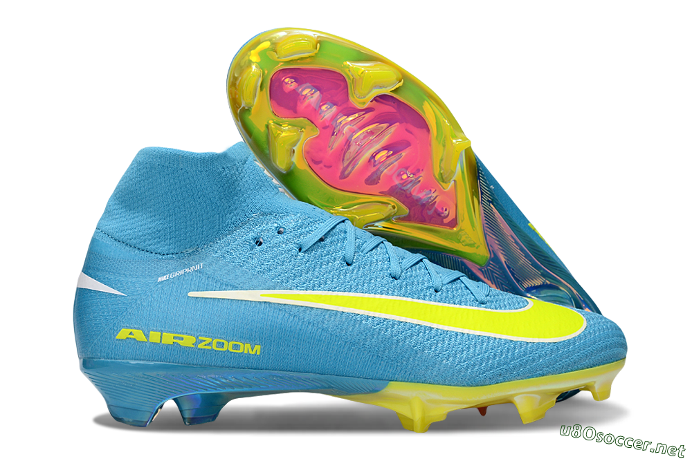 Unisex Nike Air Zoom Mercurial Superfly 10 Elite FG Football Boots - Jade/Yellow/White 2