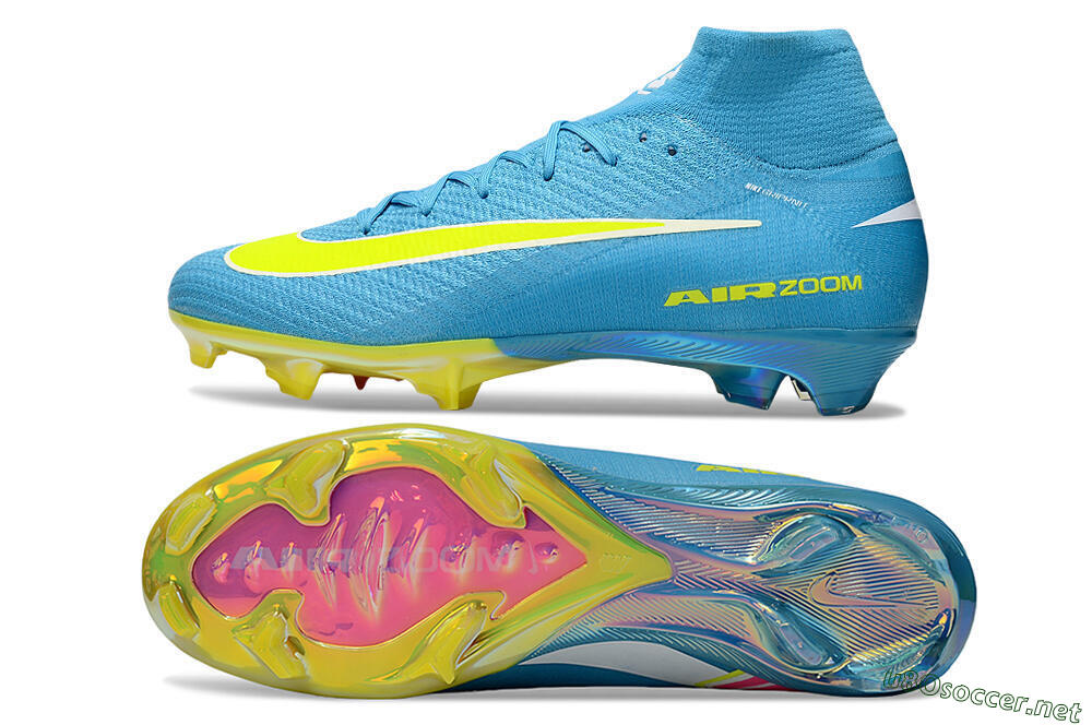 Unisex Nike Air Zoom Mercurial Superfly 10 Elite FG Football Boots - Jade/Yellow/White 1