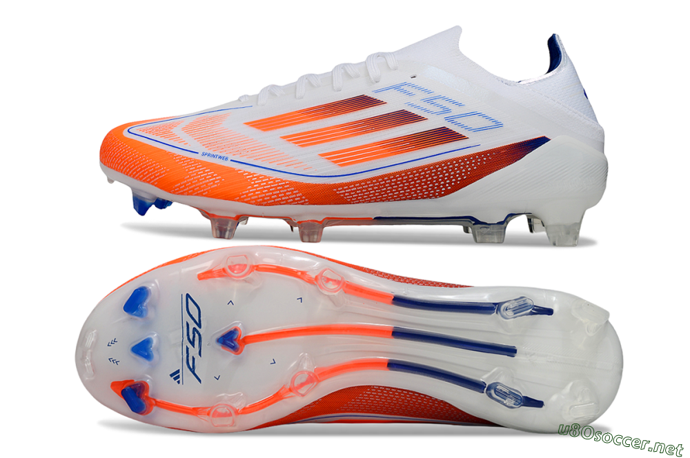 Men's Adidas F50 Elite FG Football Boots - White/Red/Blue 1