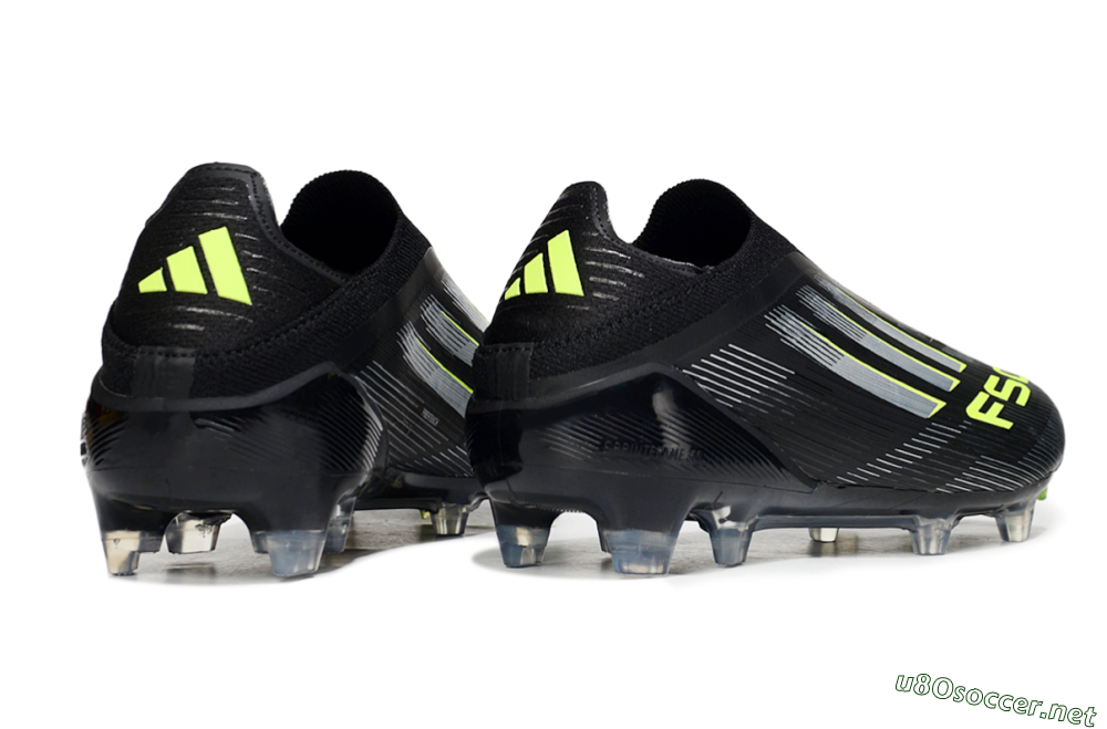 Men's Adidas F50 Elite Laceless FG Football Boots - Black/Silver/Yellow 6