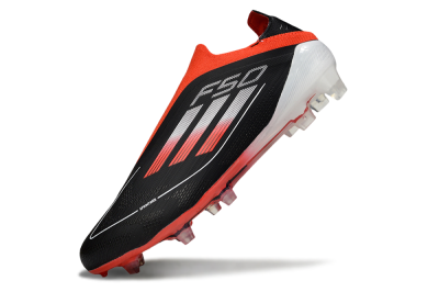 Men's Adidas F50 Elite Laceless FG Football Boots - Black/Red/White