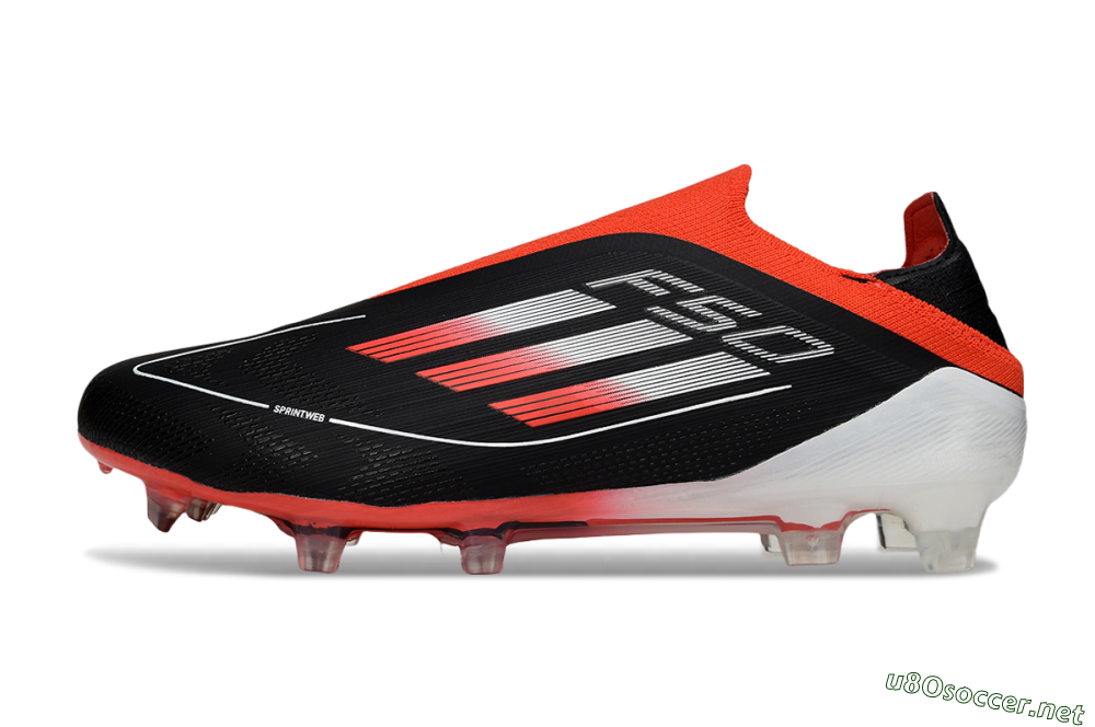 Men's Adidas F50 Elite Laceless FG Football Boots - Black/Red/White 0