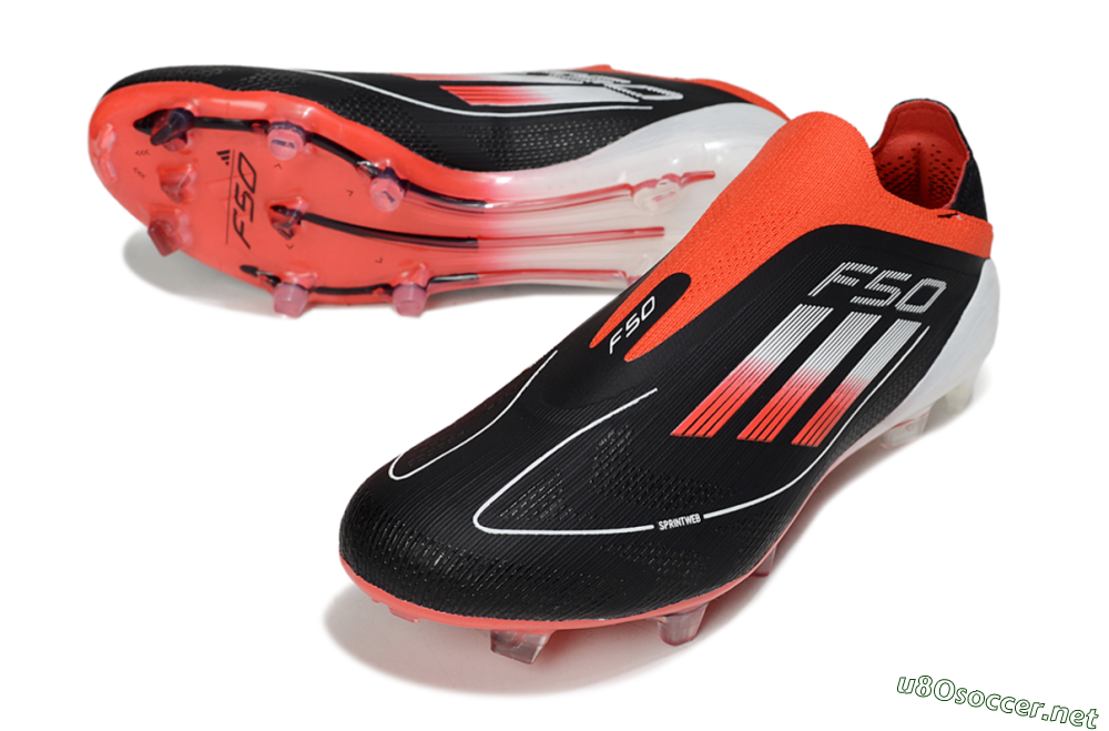Men's Adidas F50 Elite Laceless FG Football Boots - Black/Red/White 3