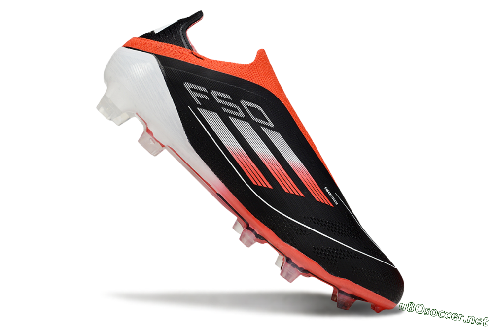 Men's Adidas F50 Elite Laceless FG Football Boots - Black/Red/White 4