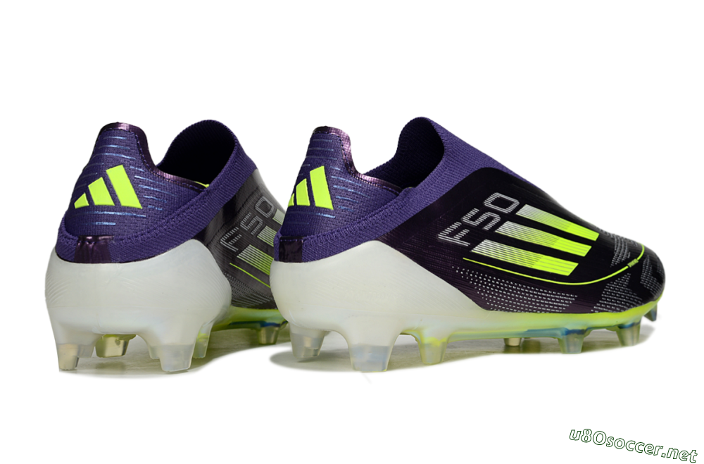 Men's Adidas F50+ Elite Laceless FG Football Boots - Purple/Yellow/White 6