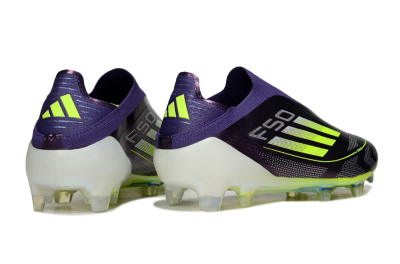Men's Adidas F50+ Elite Laceless FG Football Boots - Purple/Yellow/White