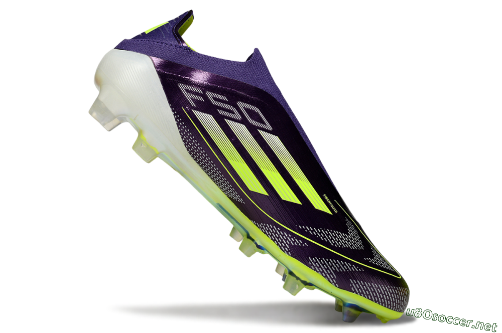 Men's Adidas F50+ Elite Laceless FG Football Boots - Purple/Yellow/White 4