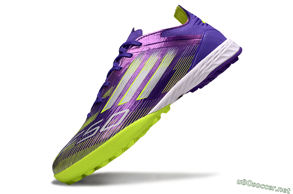 Men's Adidas F50 Elite TF Football Shoes - Purple/Yellow/White 5