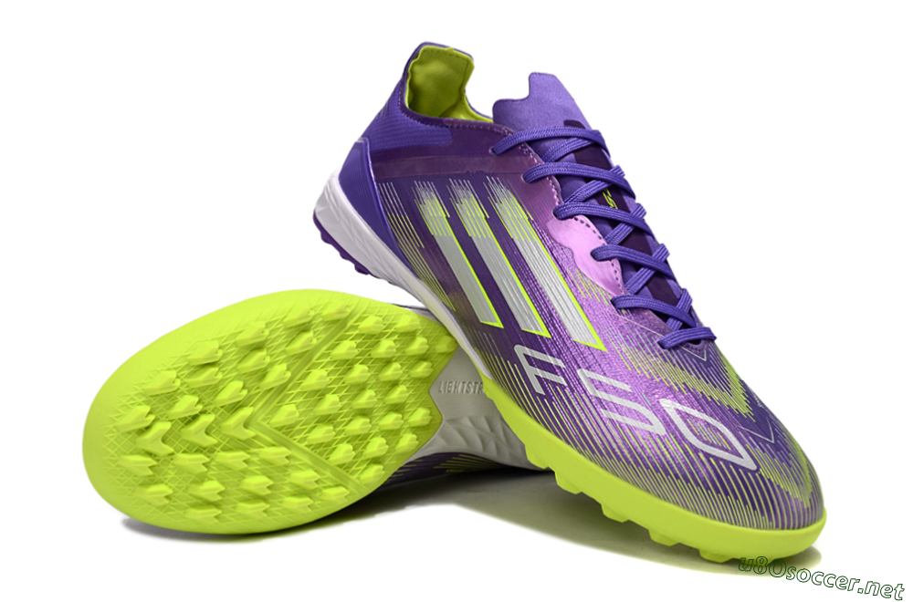 Men's Adidas F50 Elite TF Football Shoes - Purple/Yellow/White 3