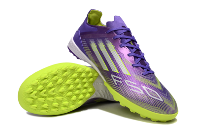 Men's Adidas F50 Elite TF Football Shoes - Purple/Yellow/White