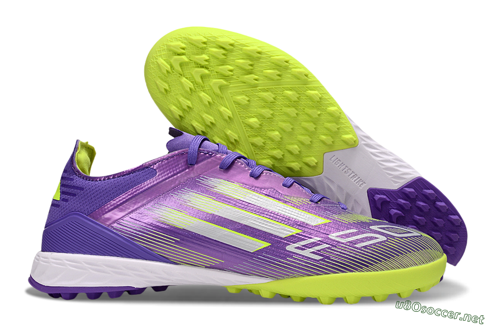 Men's Adidas F50 Elite TF Football Shoes - Purple/Yellow/White 2