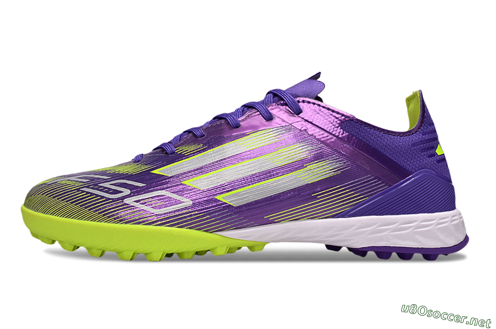 Men's Adidas F50 Elite TF Football Shoes - Purple/Yellow/White 0