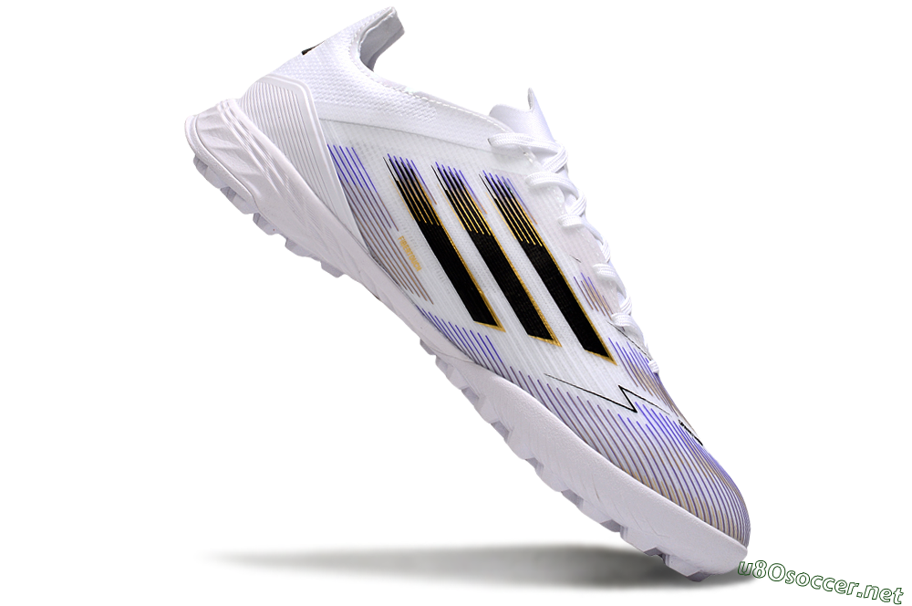 Men's Adidas F50 Elite TF Football Shoes - White/Blue/Black 4