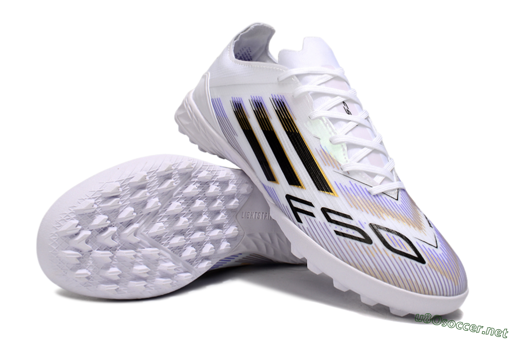 Men's Adidas F50 Elite TF Football Shoes - White/Blue/Black 3