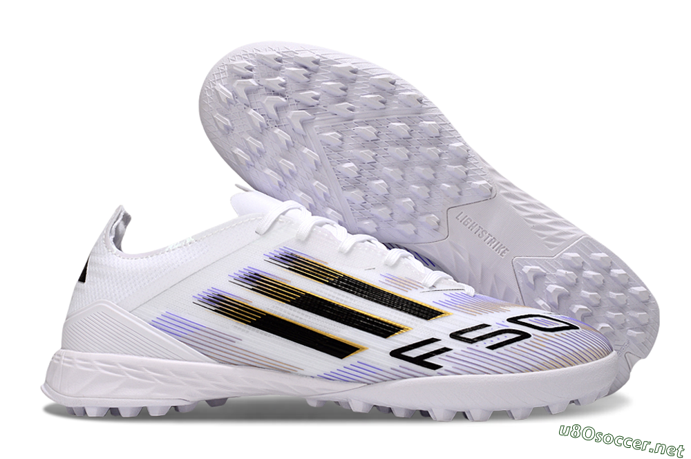 Men's Adidas F50 Elite TF Football Shoes - White/Blue/Black 2