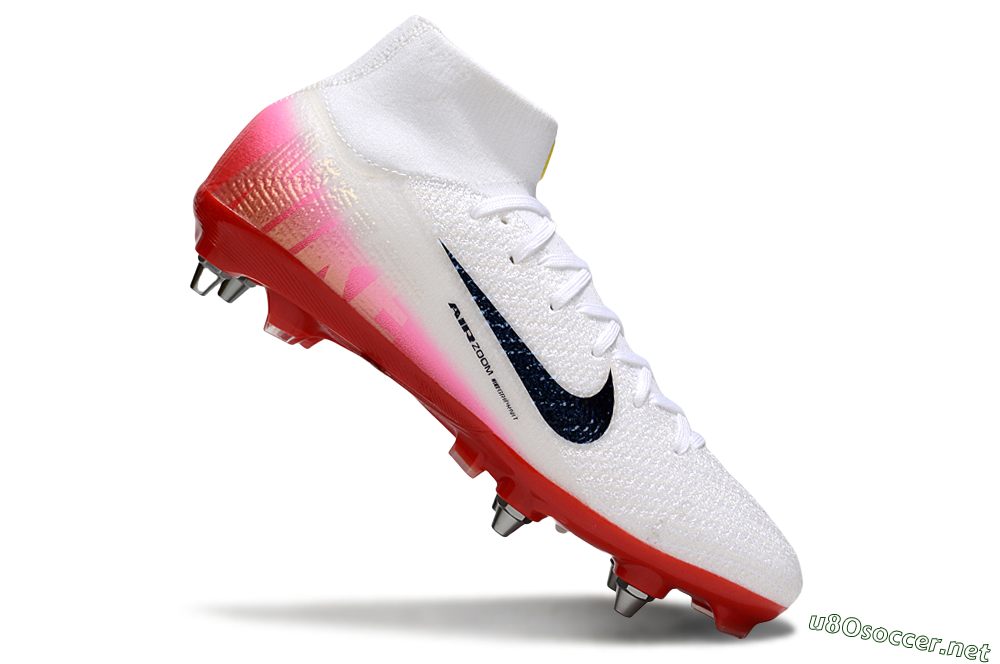 Men's Nike Air Zoom Mercurial Superfly 10 Elite SG Football Boots - White/Black/Red 4