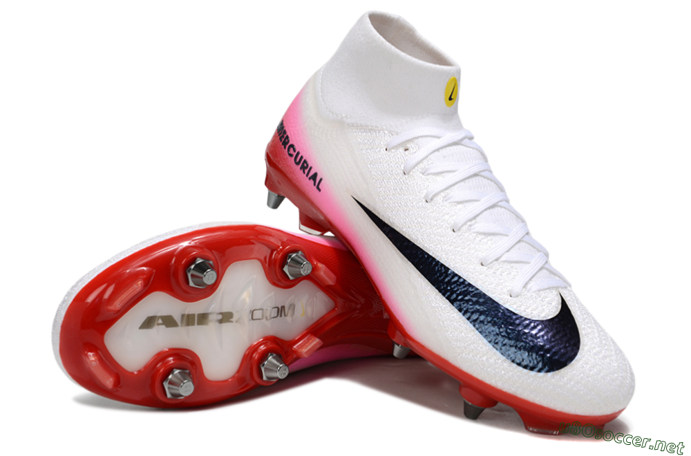 Men's Nike Air Zoom Mercurial Superfly 10 Elite SG Football Boots - White/Black/Red 3