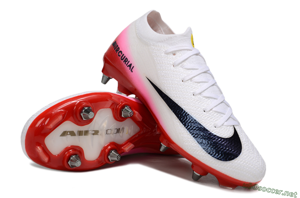 Men's Nike Air Zoom Mercurial Vapor 16 Elite SG Football Boots - White/Black/Red 3