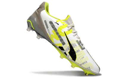 Men's Puma King Ultimate AG Football Boots - White/Silver/Yellow