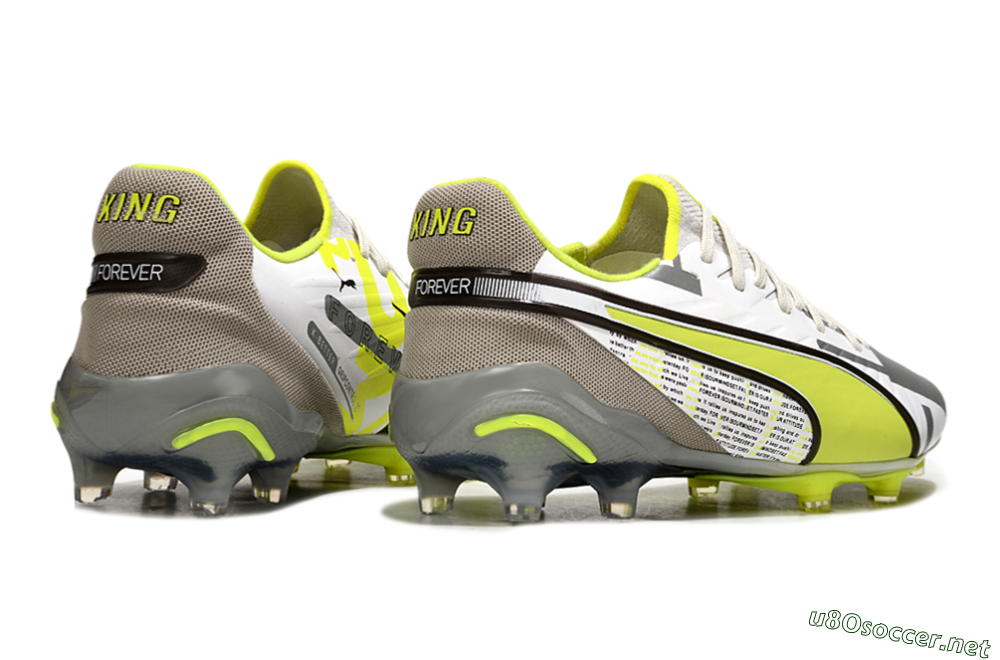 Men's Puma King Ultimate AG Football Boots - White/Silver/Yellow 6