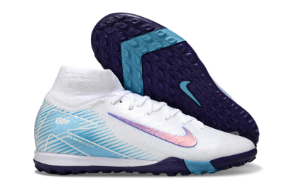 Unisex Nike Air Zoom Mercurial Superfly 10 Elite TF Football Shoes - White/Purple/Blue
