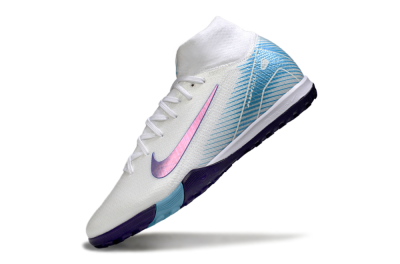Unisex Nike Air Zoom Mercurial Superfly 10 Elite TF Football Shoes - White/Purple/Blue