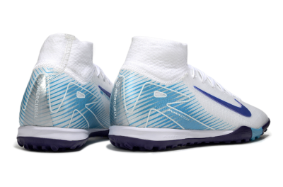 Unisex Nike Air Zoom Mercurial Superfly 10 Elite TF Football Shoes - White/Purple/Blue
