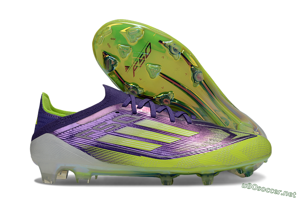Men's Adidas F50 Elite FG Football Boots - Purple/Yellow/White 2
