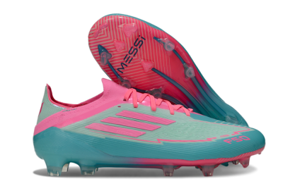 Men's Messi x Adidas F50 Elite FG Football Boots - Jade/Pink/Blue