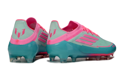 Men's Messi x Adidas F50 Elite FG Football Boots - Jade/Pink/Blue