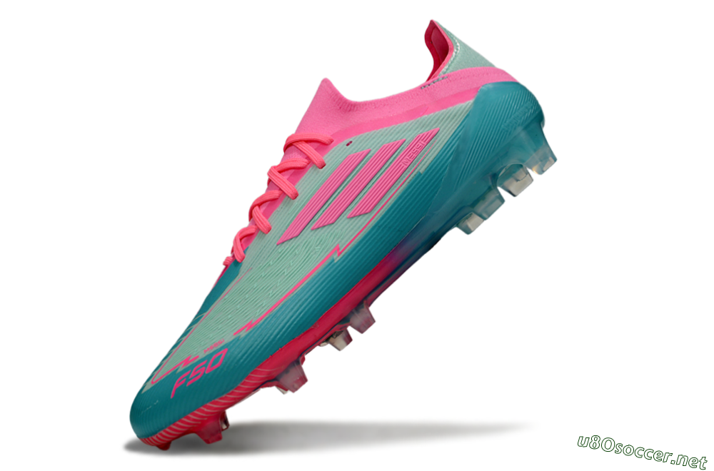 Men's Messi x Adidas F50 Elite FG Football Boots - Jade/Pink/Blue 5