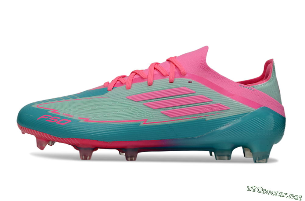 Men's Messi x Adidas F50 Elite FG Football Boots - Jade/Pink/Blue 0