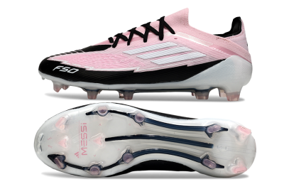 Men's Messi x Adidas F50 Elite FG Football Boots - Pink/Black/Whtie