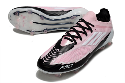 Men's Messi x Adidas F50 Elite FG Football Boots - Pink/Black/Whtie