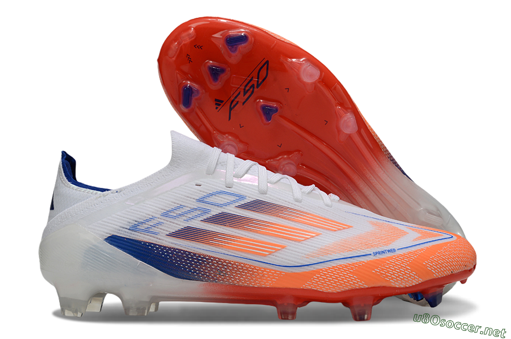 Men's Adidas F50 Elite FG Football Boots - White/Red/Blue 2
