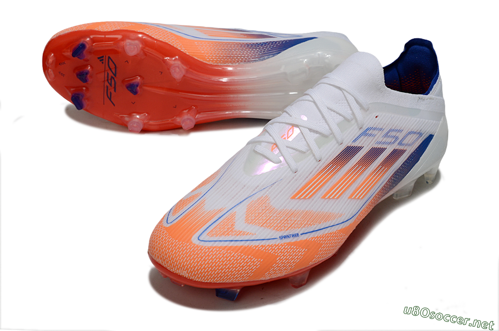 Men's Adidas F50 Elite FG Football Boots - White/Red/Blue 3