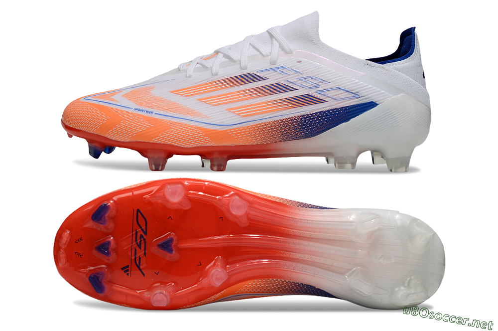 Men's Adidas F50 Elite FG Football Boots - White/Red/Blue 1