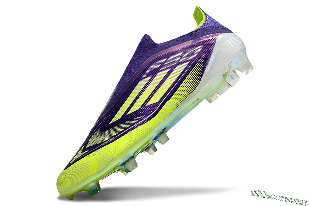 Men's Adidas F50 Elite Laceless FG Football Boots - Purple/Yellow/White 5