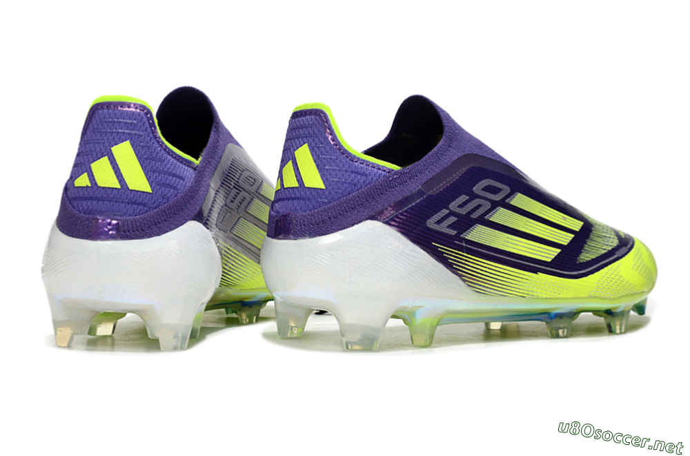 Men's Adidas F50 Elite Laceless FG Football Boots - Purple/Yellow/White 6