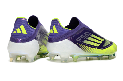 Men's Adidas F50 Elite Laceless FG Football Boots - Purple/Yellow/White