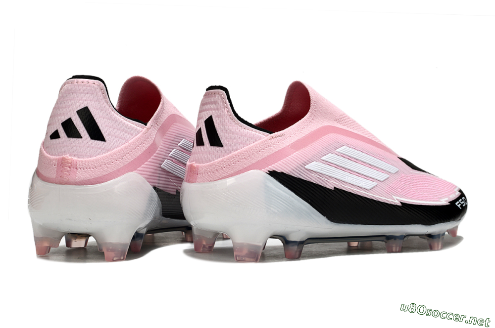 Men's Messi x Adidas F50 Elite Laceless FG Football Boots - Pink/Black/Whtie 6