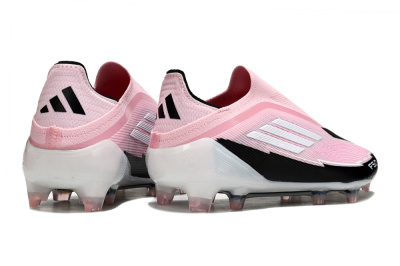 Men's Messi x Adidas F50 Elite Laceless FG Football Boots - Pink/Black/Whtie