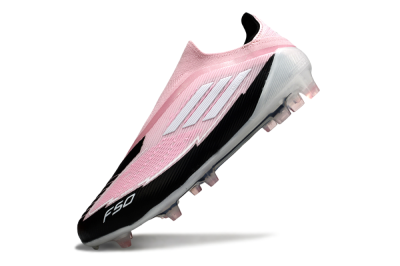 Men's Messi x Adidas F50 Elite Laceless FG Football Boots - Pink/Black/Whtie