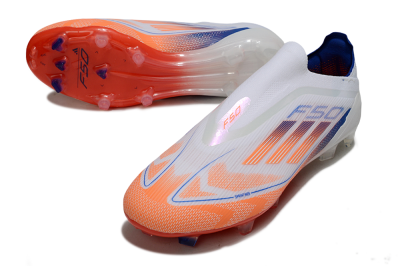 Men's Adidas F50 Elite Laceless FG Football Boots - White/Red/Blue