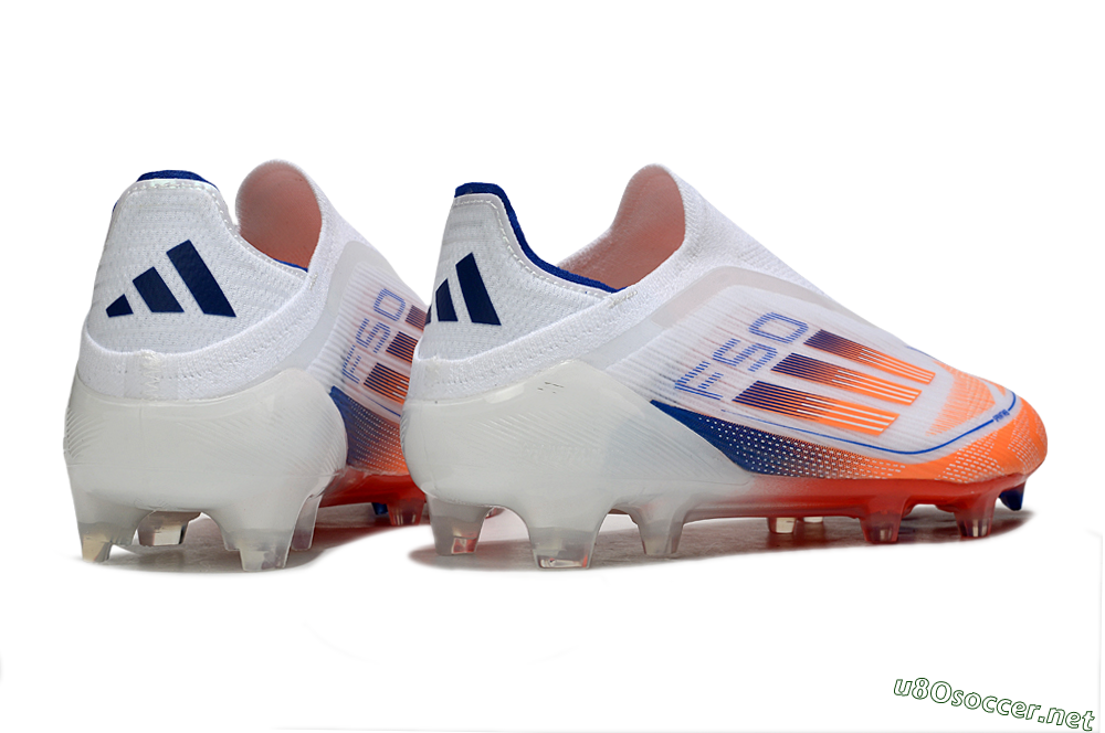 Men's Adidas F50 Elite Laceless FG Football Boots - White/Red/Blue 6